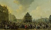 Johannes Lingelbach Dam Square with the New Town Hall under Construction Germany oil painting artist